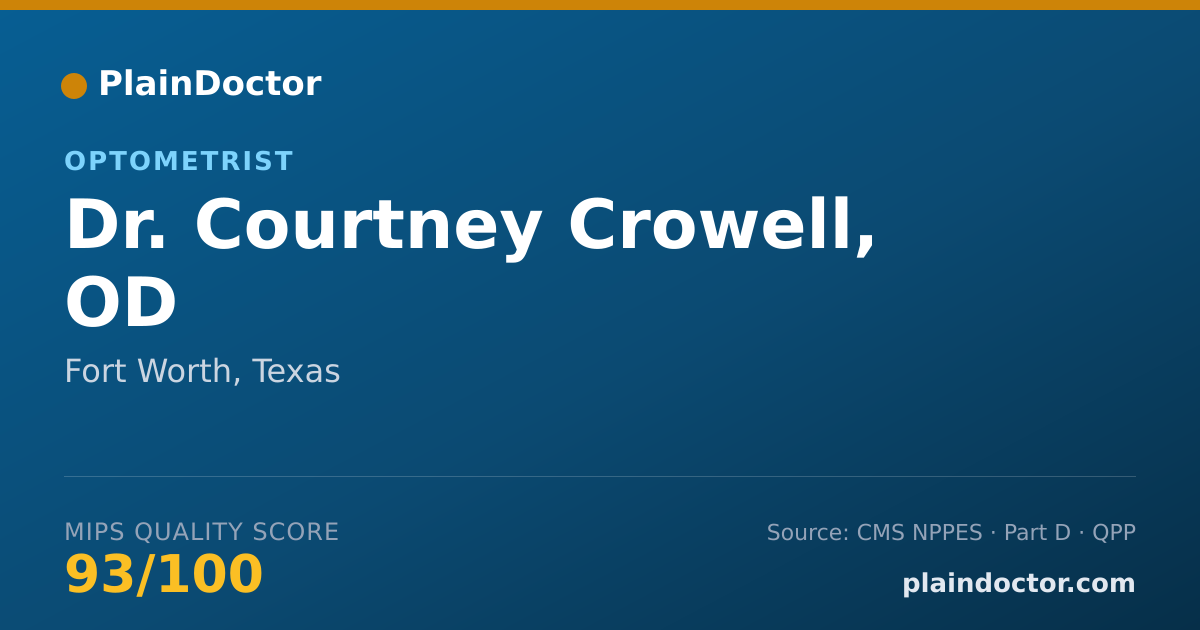 Shareable card for Courtney Crowell, OD - Optometrist, Fort Worth, TX