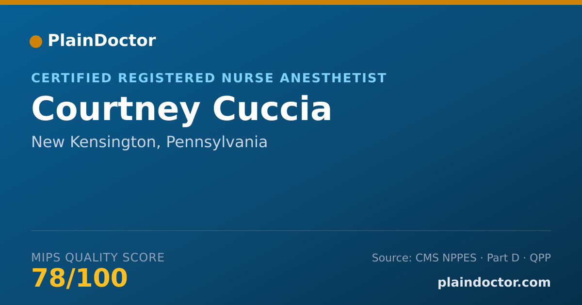 Shareable card for Courtney Cuccia - Certified Registered Nurse Anesthetist, New Kensington, PA