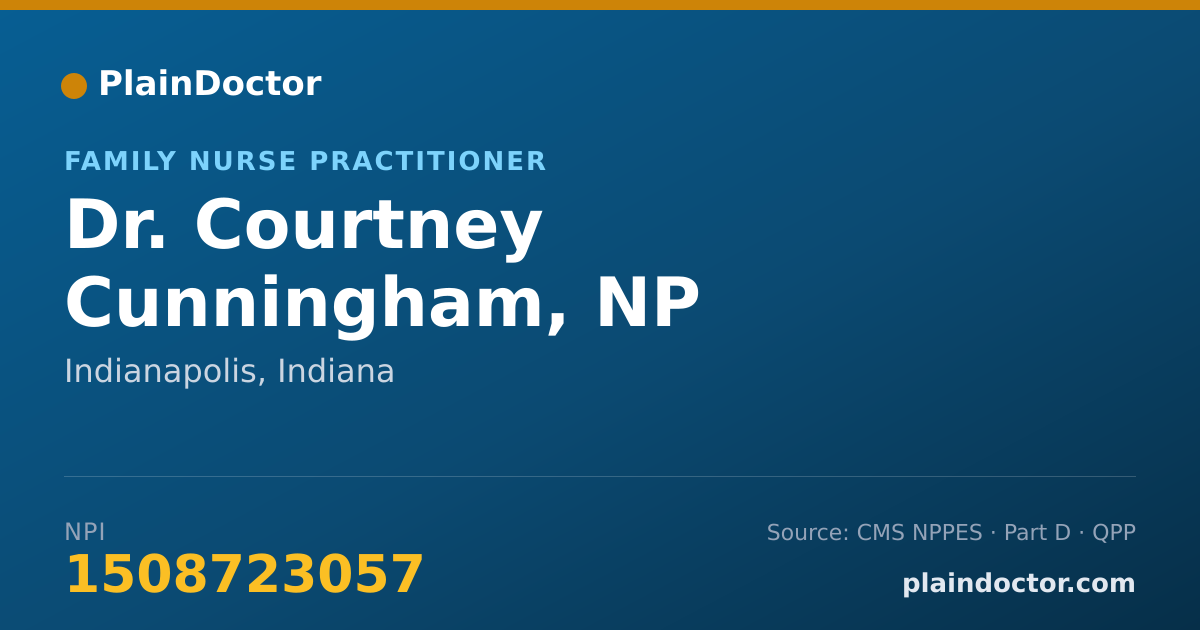 Shareable card for Courtney Cunningham, NP - Family Nurse Practitioner, Indianapolis, IN
