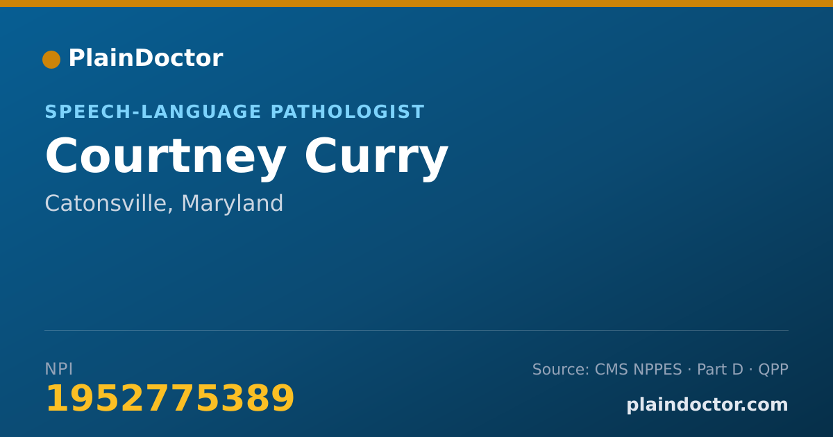 Shareable card for Courtney Curry - Speech-Language Pathologist, Catonsville, MD