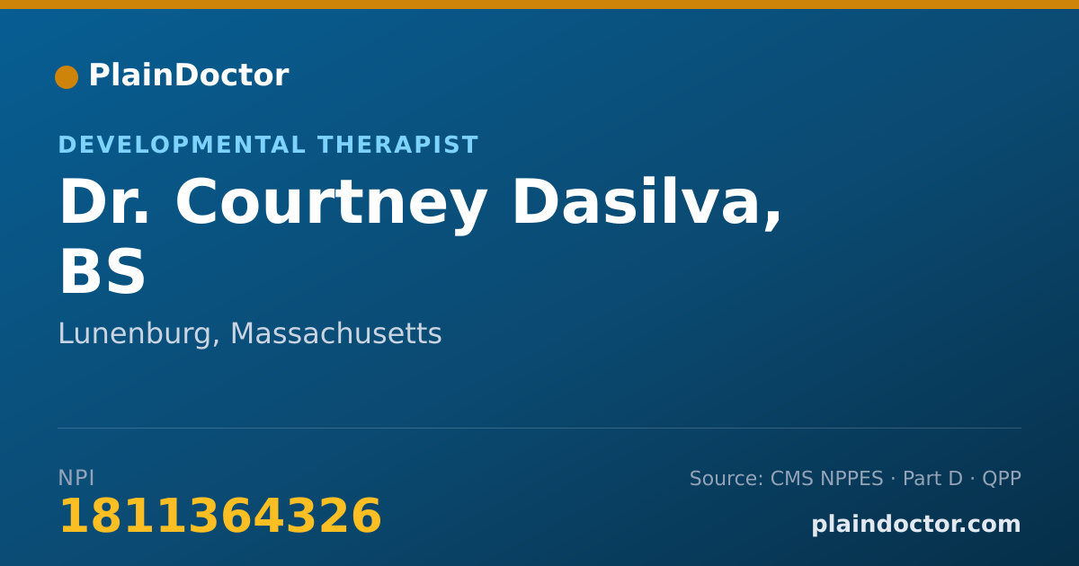 Shareable card for Courtney Dasilva, BS - Developmental Therapist, Lunenburg, MA