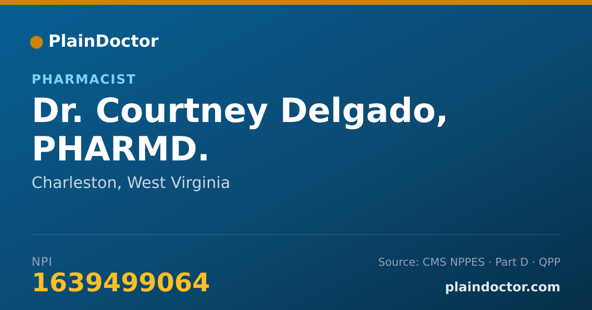 Shareable card for Courtney Delgado, PHARMD. - Pharmacist, Charleston, WV