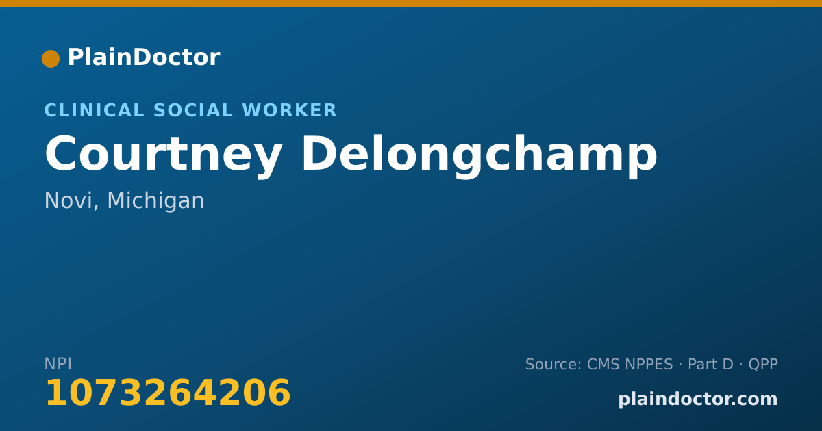 Shareable card for Courtney Delongchamp - Clinical Social Worker, Novi, MI