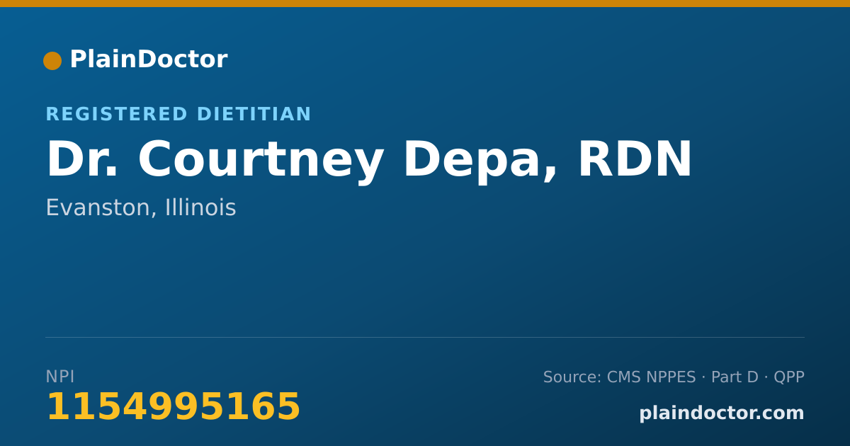 Shareable card for Courtney Depa, RDN - Registered Dietitian, Evanston, IL