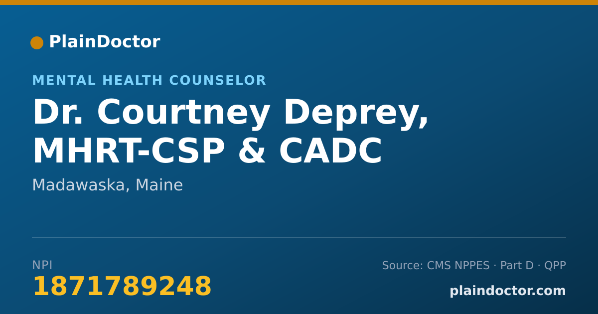 Shareable card for Courtney Deprey, MHRT-CSP & CADC - Mental Health Counselor, Madawaska, ME