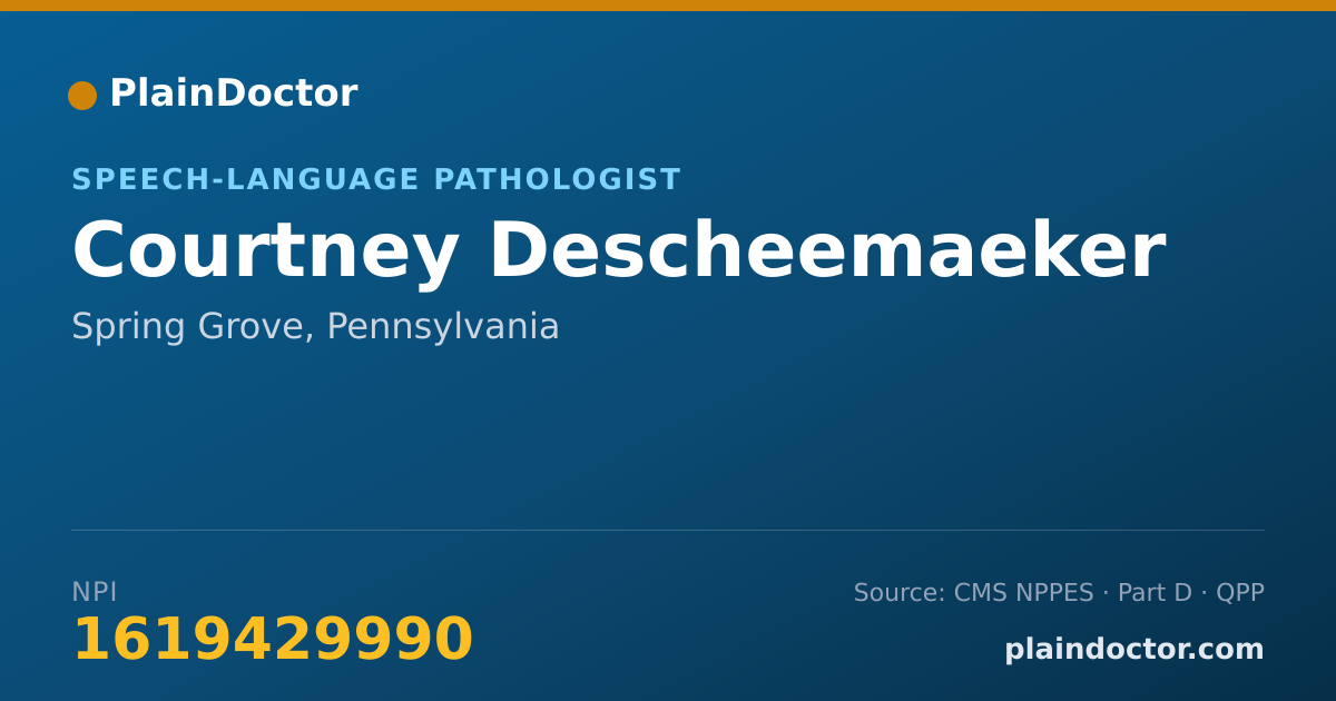 Shareable card for Courtney Descheemaeker - Speech-Language Pathologist, Spring Grove, PA