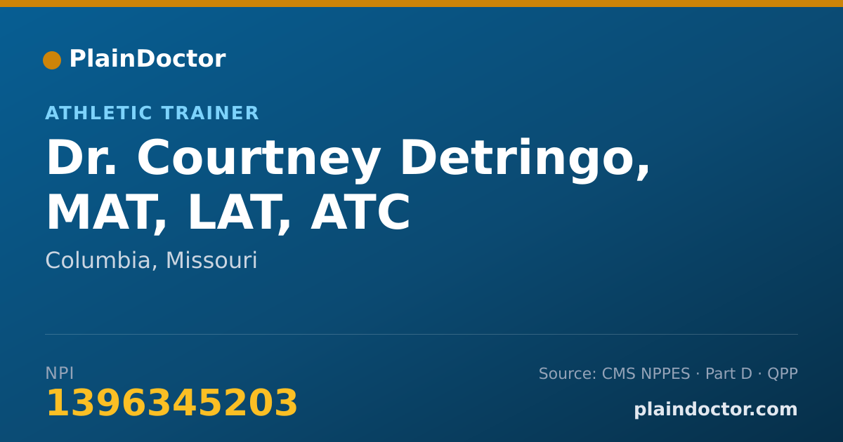 Shareable card for Courtney Detringo, MAT, LAT, ATC - Athletic Trainer, Columbia, MO