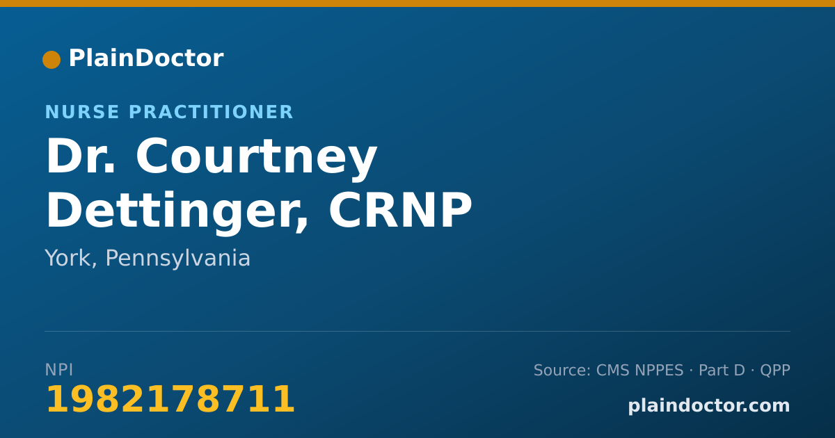 Shareable card for Courtney Dettinger, CRNP - Nurse Practitioner, York, PA