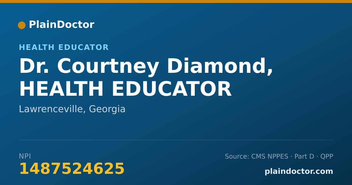 Shareable card for Courtney Diamond, HEALTH EDUCATOR - Health Educator, Lawrenceville, GA