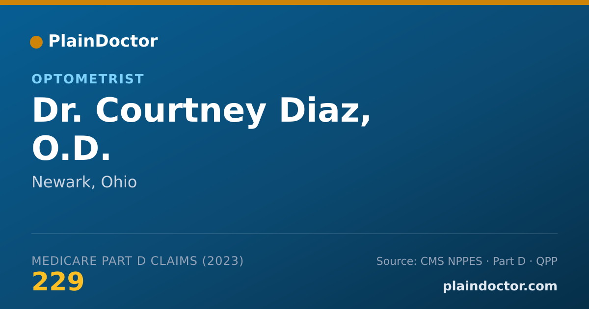 Shareable card for Courtney Diaz, O.D. - Optometrist, Newark, OH