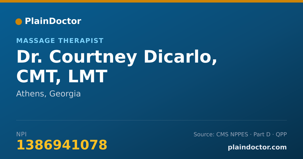 Shareable card for Courtney Dicarlo, CMT, LMT - Massage Therapist, Athens, GA