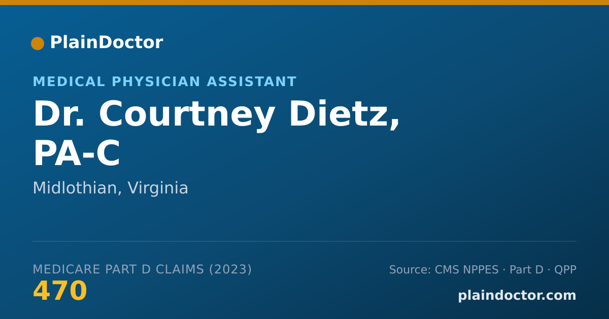 Shareable card for Courtney Dietz, PA-C - Medical Physician Assistant, Midlothian, VA