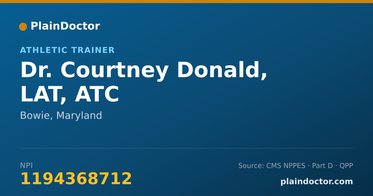 Shareable card for Courtney Donald, LAT, ATC - Athletic Trainer, Bowie, MD