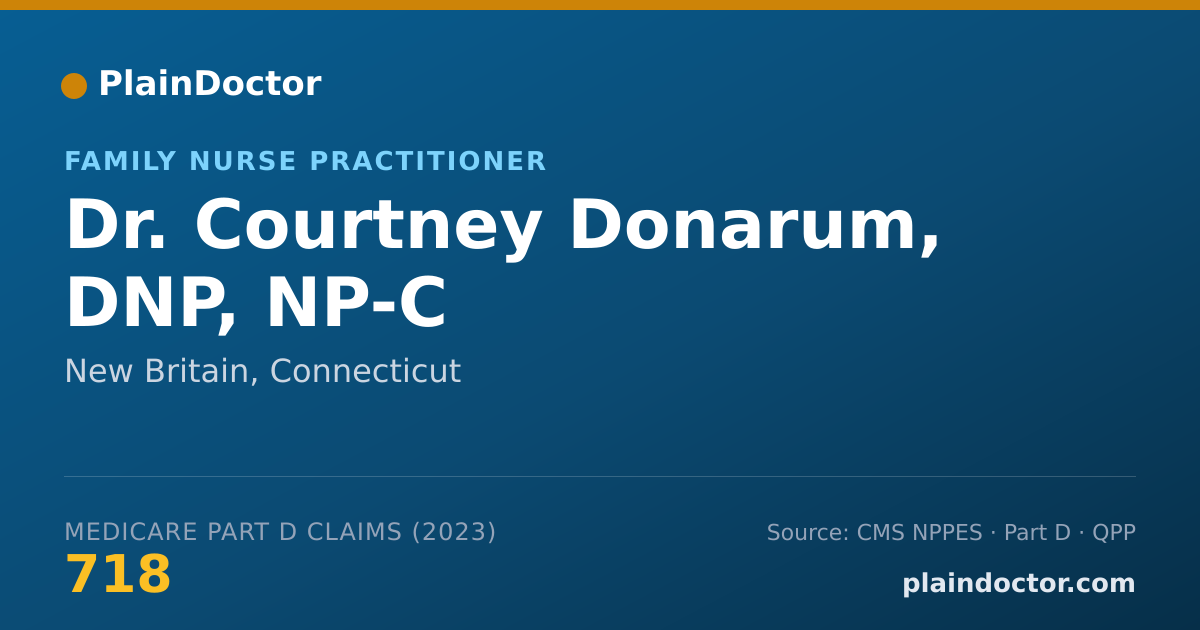 Shareable card for Courtney Donarum, DNP, NP-C - Family Nurse Practitioner, New Britain, CT