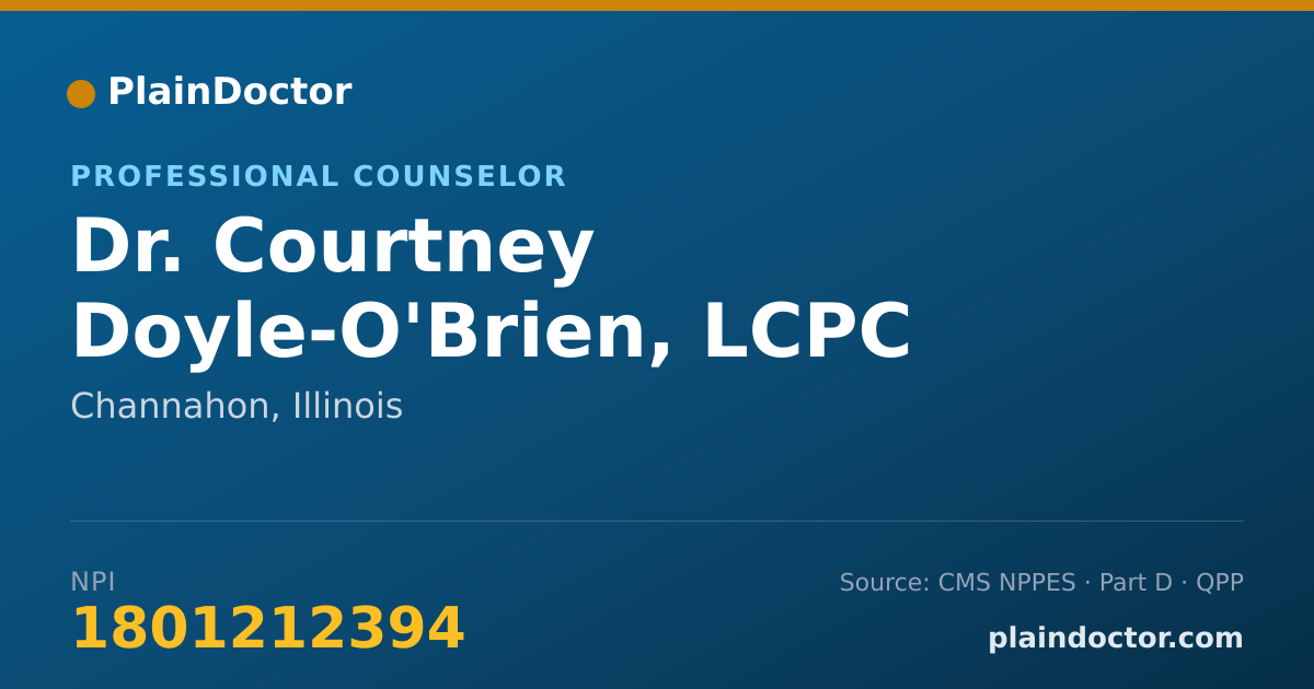 Shareable card for Courtney Doyle-O'Brien, LCPC - Professional Counselor, Channahon, IL