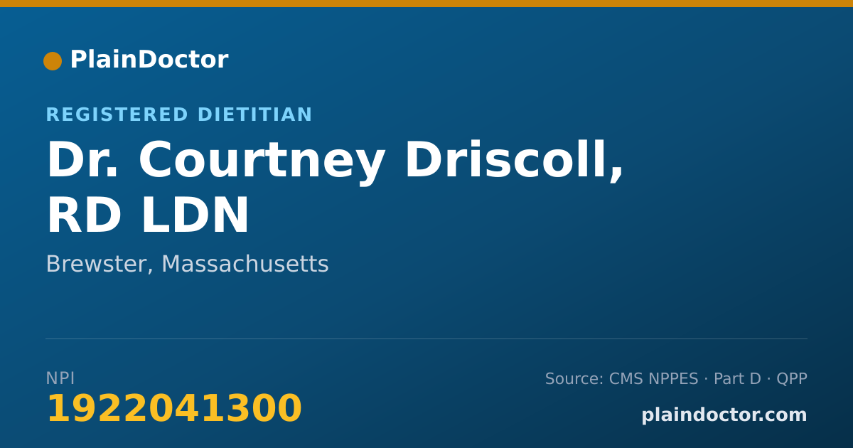 Shareable card for Courtney Driscoll, RD LDN - Registered Dietitian, Brewster, MA