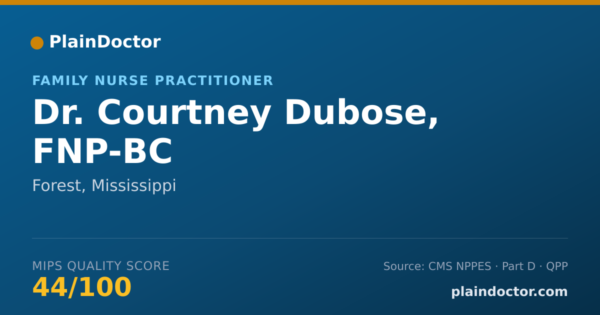 Shareable card for Courtney Dubose, FNP-BC - Family Nurse Practitioner, Forest, MS