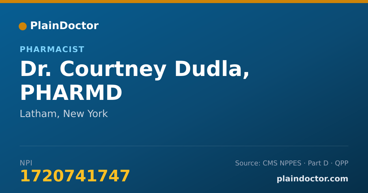 Shareable card for Courtney Dudla, PHARMD - Pharmacist, Latham, NY