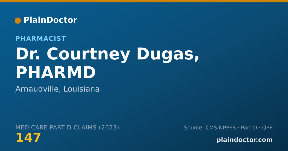 Shareable card for Courtney Dugas, PHARMD - Pharmacist, Arnaudville, LA