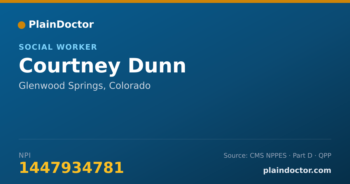 Shareable card for Courtney Dunn - Social Worker, Glenwood Springs, CO