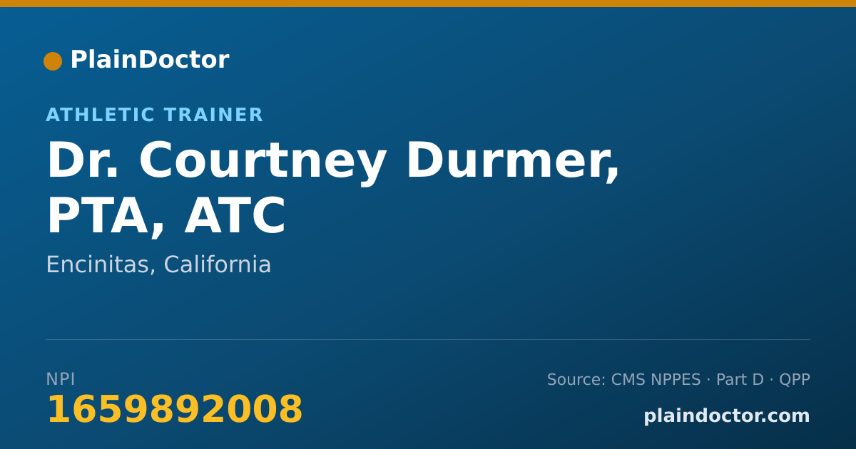 Shareable card for Courtney Durmer, PTA, ATC - Athletic Trainer, Encinitas, CA