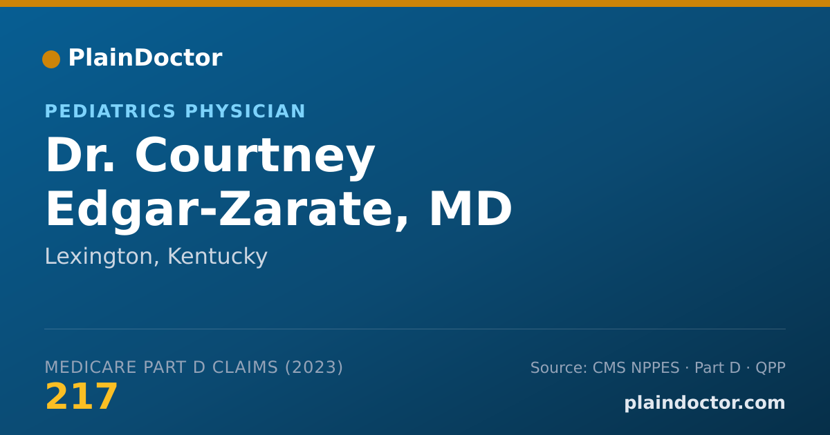 Shareable card for Courtney Edgar-Zarate, MD - Pediatrics Physician, Lexington, KY