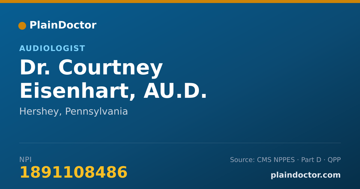 Shareable card for Courtney Eisenhart, AU.D. - Audiologist, Hershey, PA
