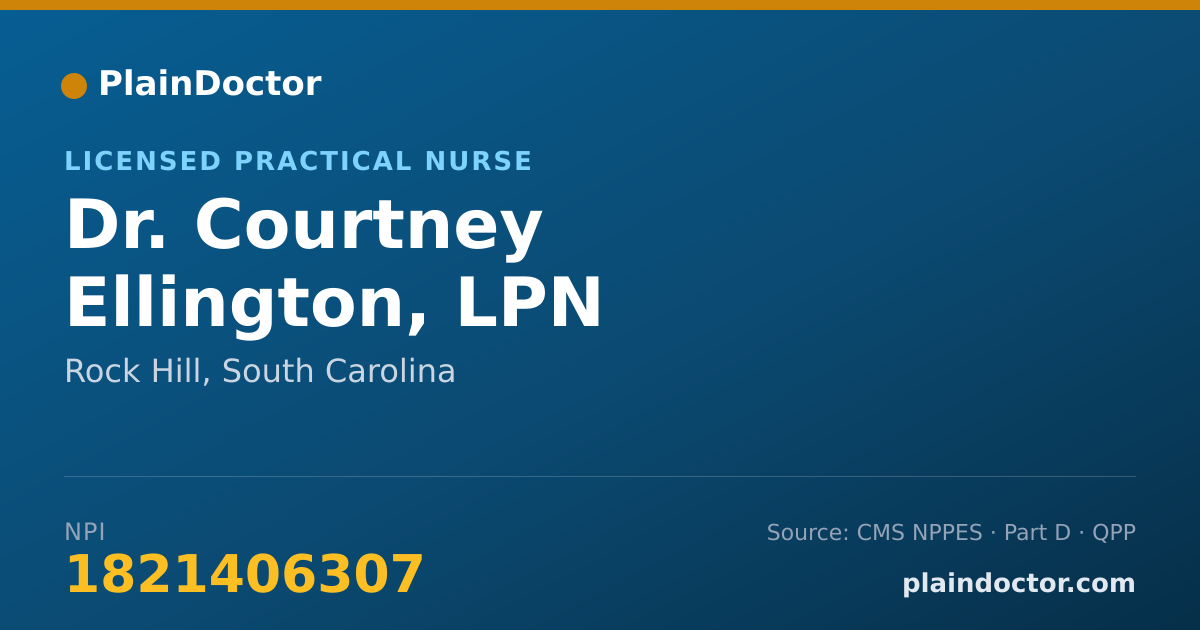 Shareable card for Courtney Ellington, LPN - Licensed Practical Nurse, Rock Hill, SC