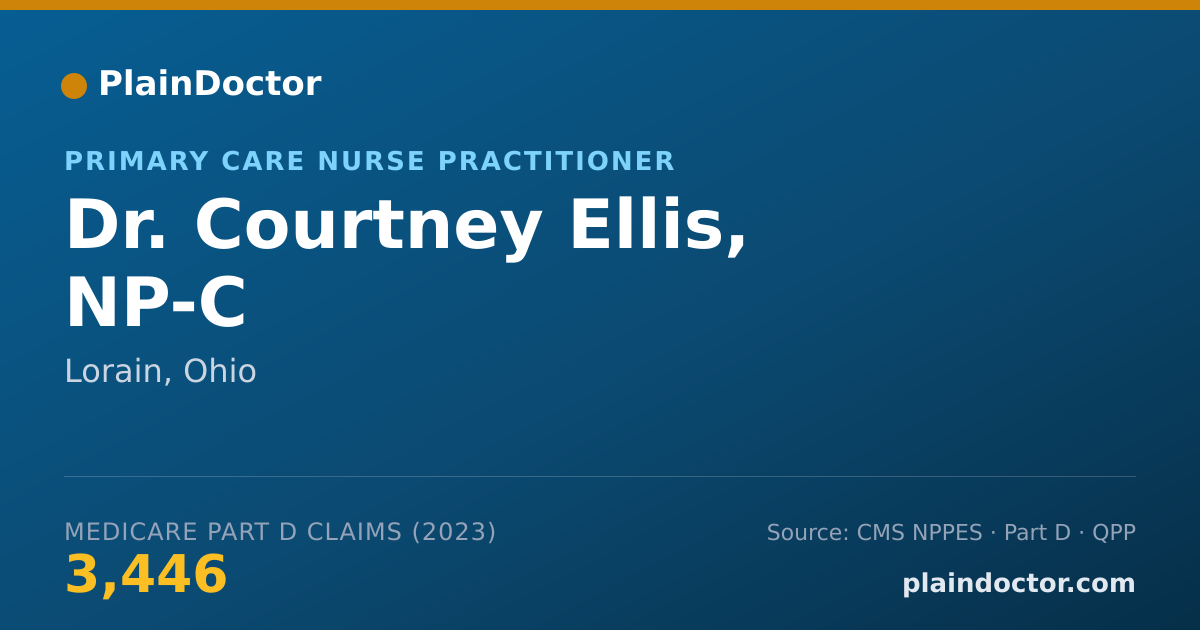 Shareable card for Courtney Ellis, NP-C - Primary Care Nurse Practitioner, Lorain, OH