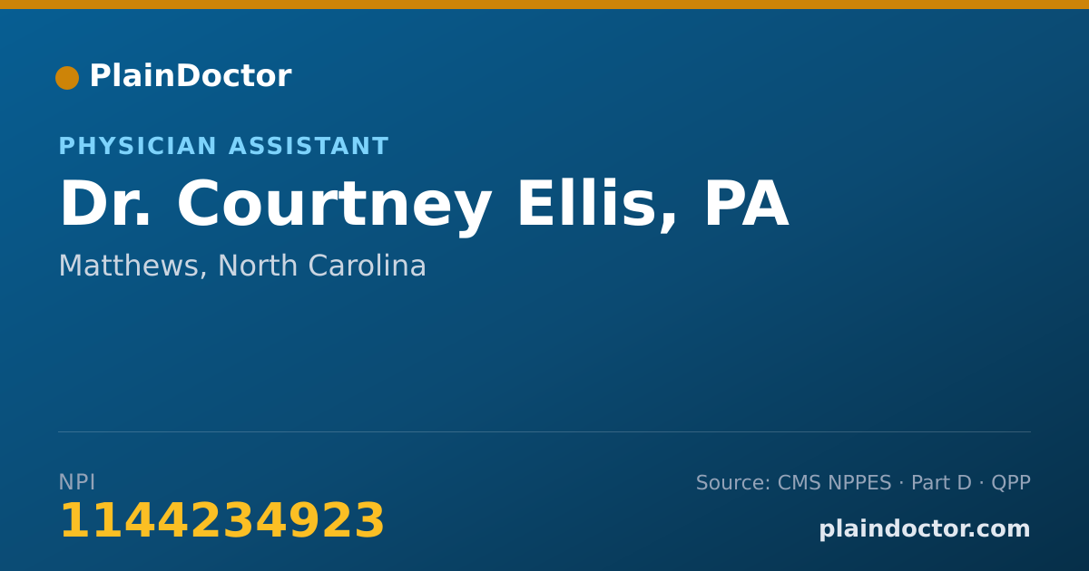 Shareable card for Courtney Ellis, PA - Physician Assistant, Matthews, NC