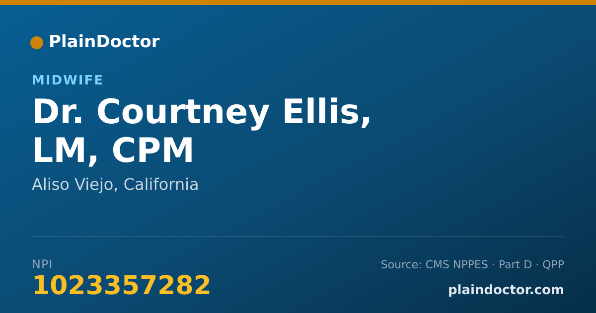 Shareable card for Courtney Ellis, LM, CPM - Midwife, Aliso Viejo, CA