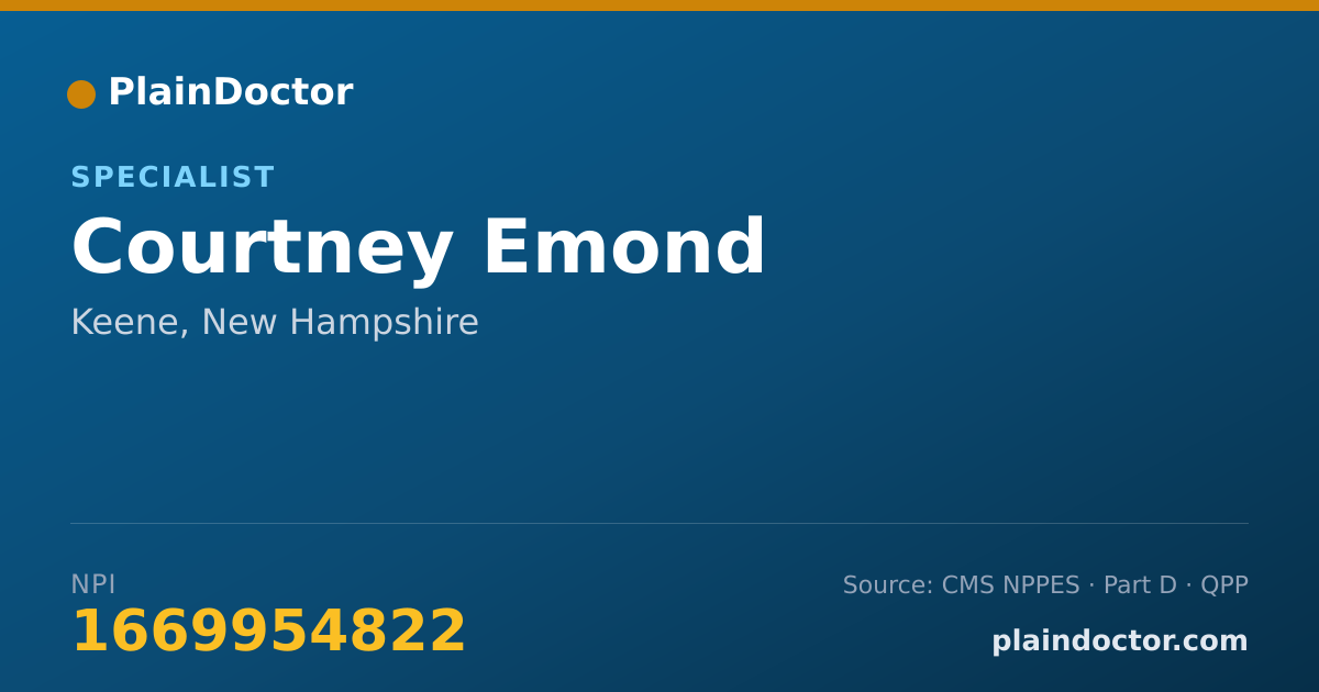 Shareable card for Courtney Emond - Specialist, Keene, NH
