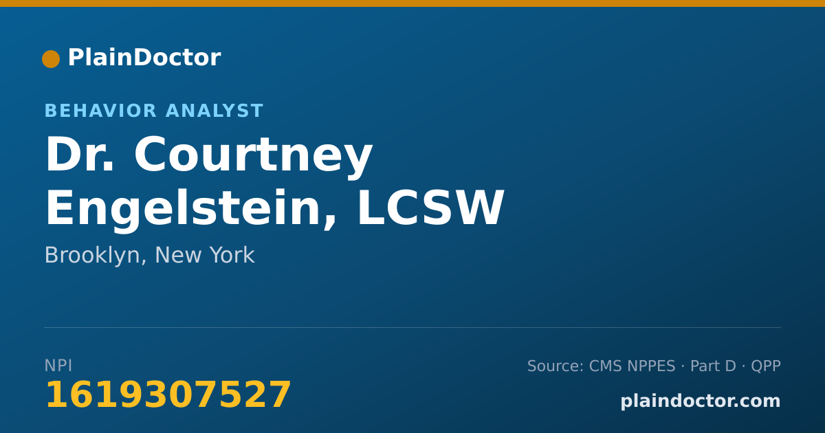 Shareable card for Courtney Engelstein, LCSW - Behavior Analyst, Brooklyn, NY