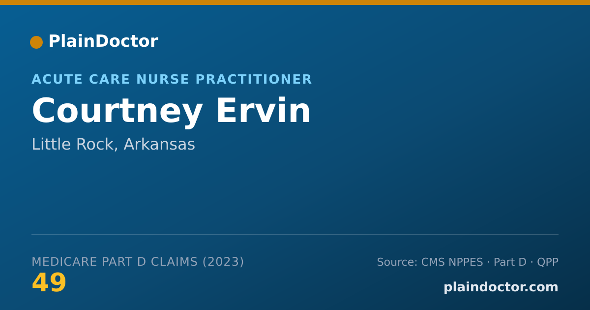 Shareable card for Courtney Ervin - Acute Care Nurse Practitioner, Little Rock, AR