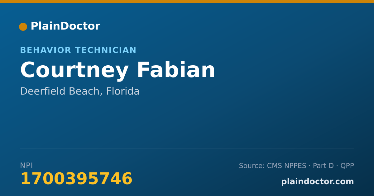 Shareable card for Courtney Fabian - Behavior Technician, Deerfield Beach, FL