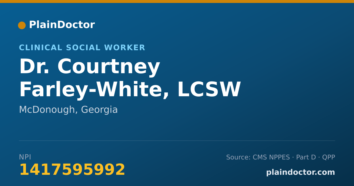 Shareable card for Courtney Farley-White, LCSW - Clinical Social Worker, McDonough, GA