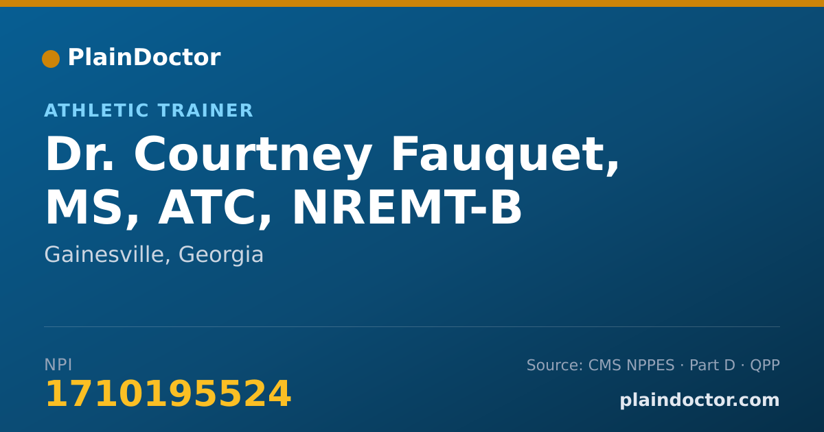 Shareable card for Courtney Fauquet, MS, ATC, NREMT-B - Athletic Trainer, Gainesville, GA