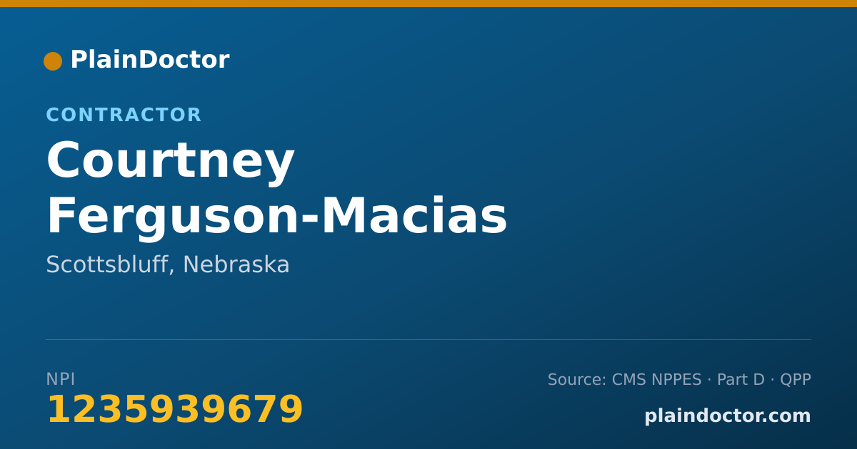 Shareable card for Courtney Ferguson-Macias - Contractor, Scottsbluff, NE