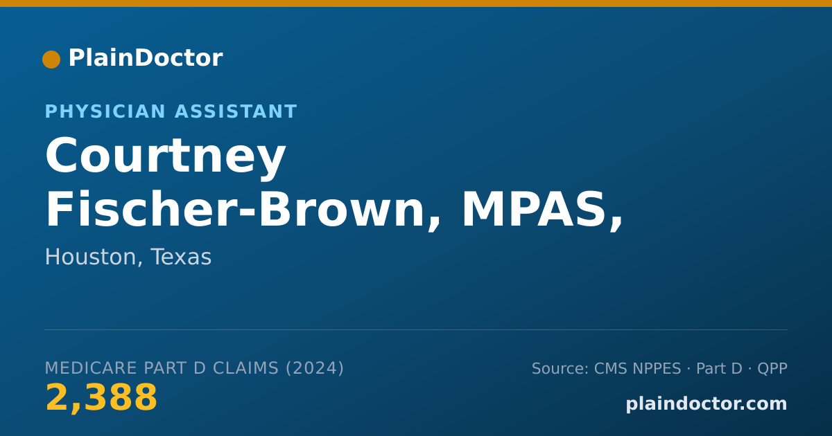 Shareable card for Courtney Fischer-Brown, MPAS, PA-C - Physician Assistant, Houston, TX