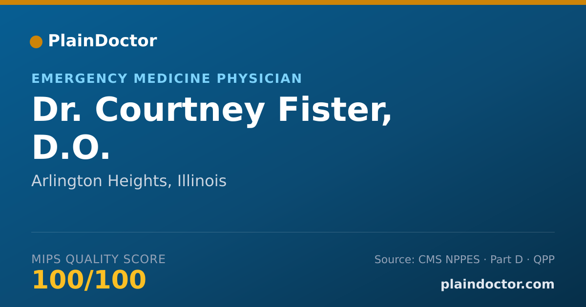 Shareable card for Courtney Fister, D.O. - Emergency Medicine Physician, Arlington Heights, IL
