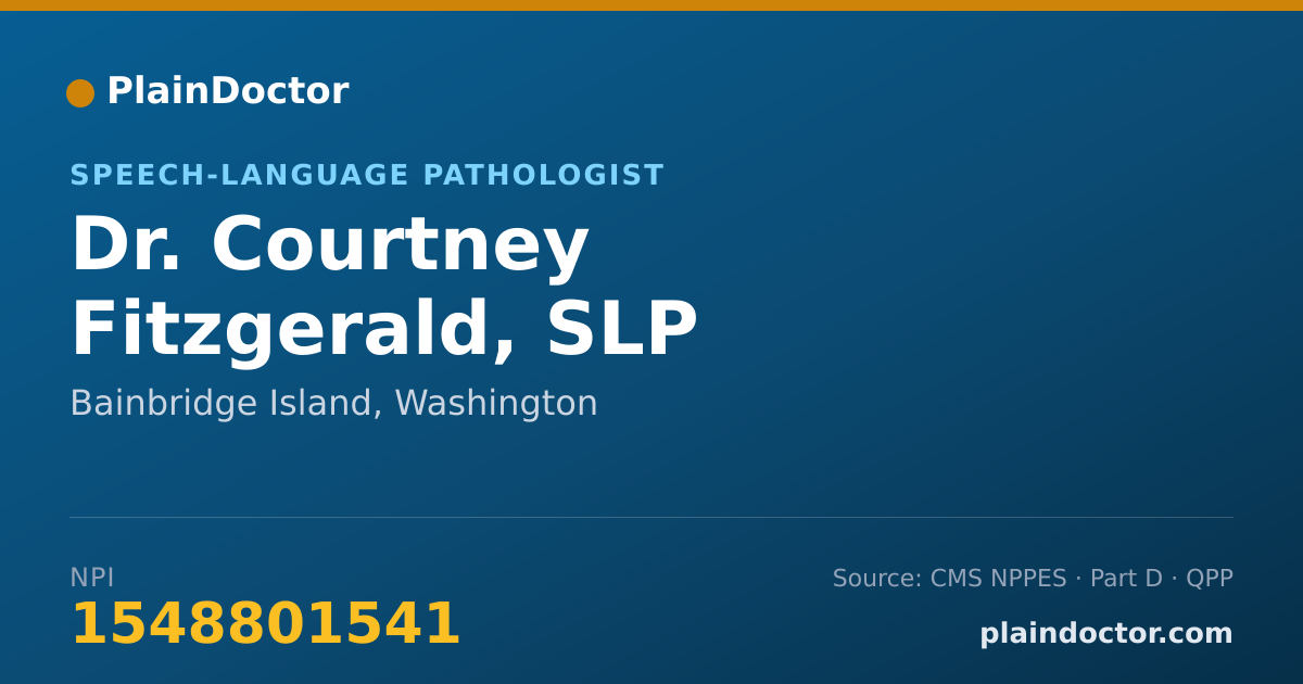 Shareable card for Courtney Fitzgerald, SLP - Speech-Language Pathologist, Bainbridge Island, WA