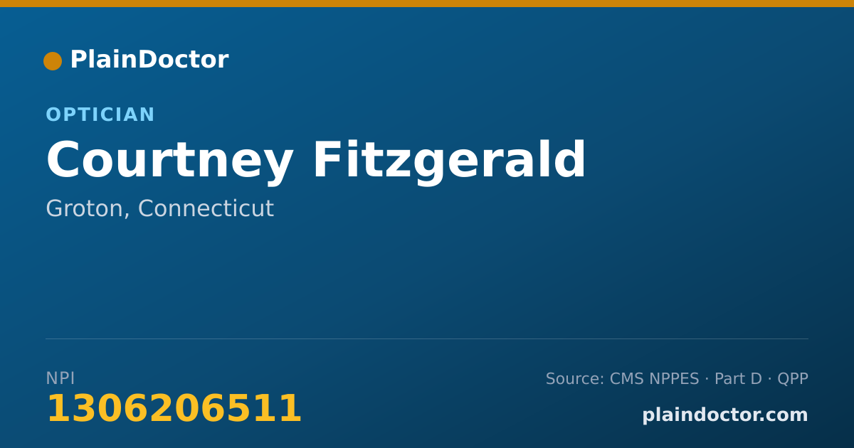 Shareable card for Courtney Fitzgerald - Optician, Groton, CT