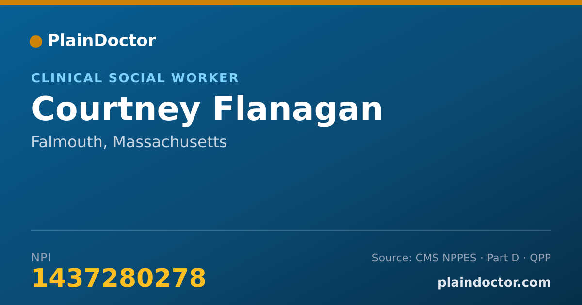 Shareable card for Courtney Flanagan - Clinical Social Worker, Falmouth, MA