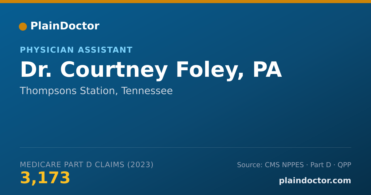 Shareable card for Courtney Foley, PA - Physician Assistant, Thompsons Station, TN