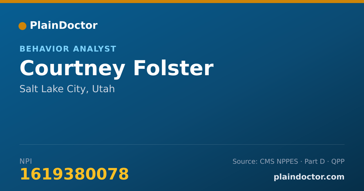 Shareable card for Courtney Folster - Behavior Analyst, Salt Lake City, UT