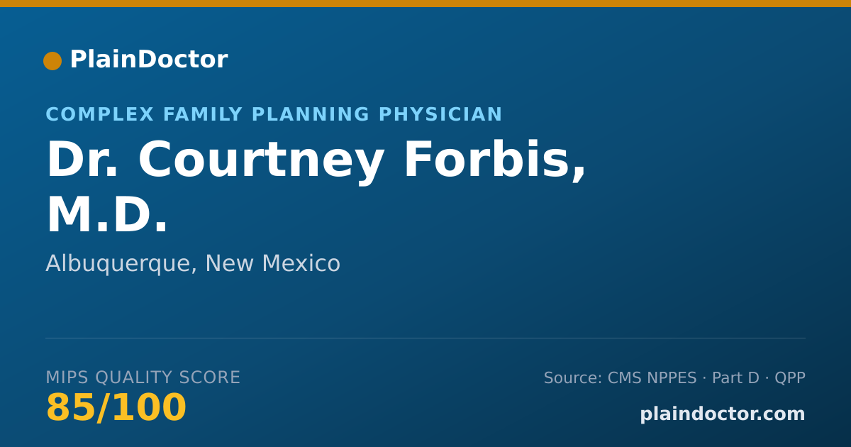 Shareable card for Courtney Forbis, M.D. - Complex Family Planning Physician, Albuquerque, NM