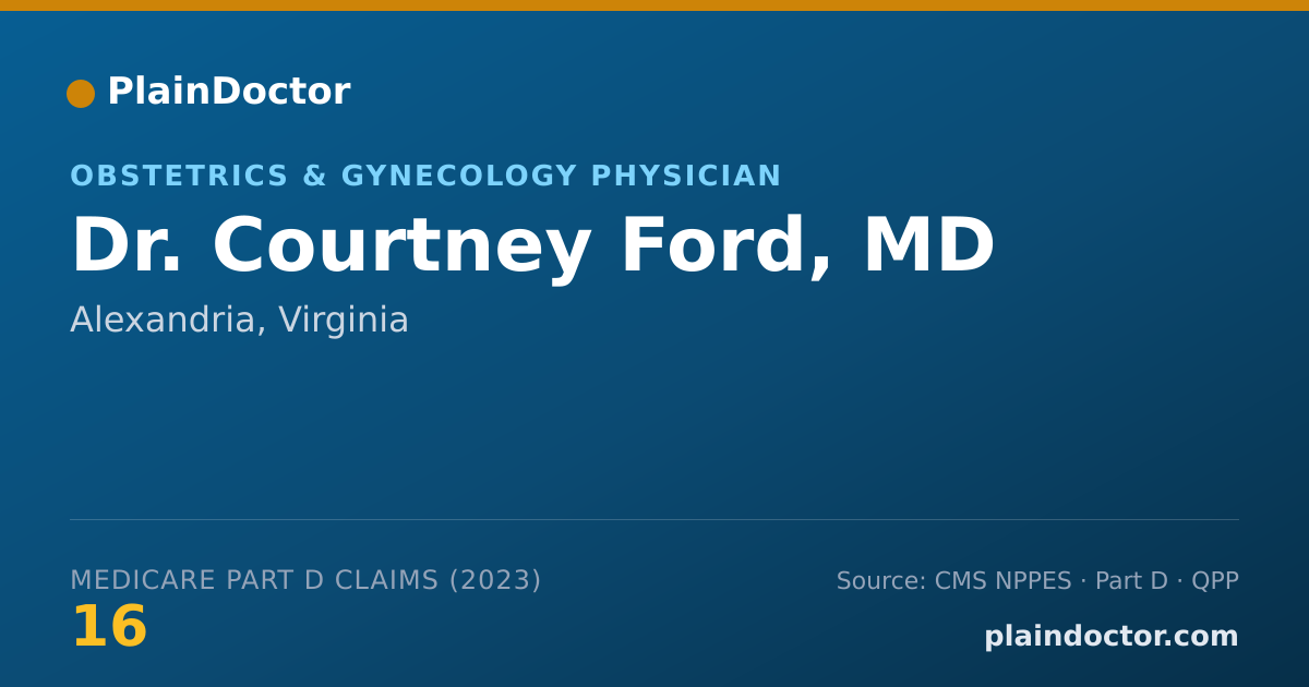 Shareable card for Courtney Ford, MD - Obstetrics & Gynecology Physician, Alexandria, VA