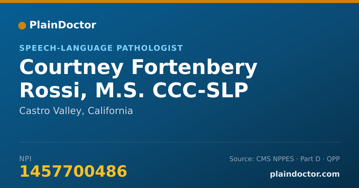 Shareable card for Courtney Fortenbery Rossi, M.S. CCC-SLP - Speech-Language Pathologist, Castro Valley, CA