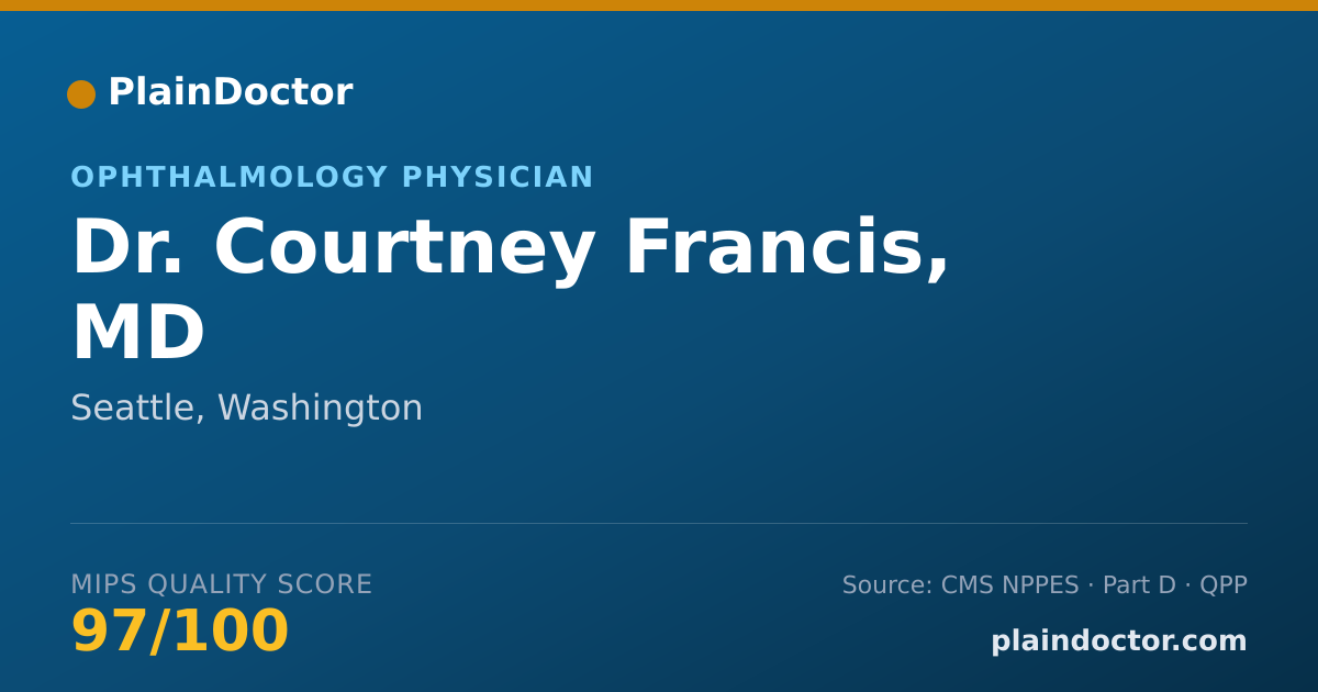 Shareable card for Courtney Francis, MD - Ophthalmology Physician, Seattle, WA