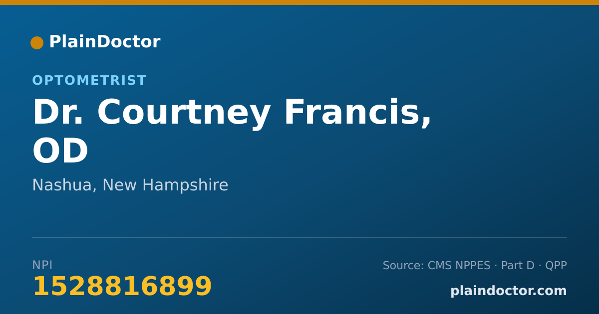 Shareable card for Courtney Francis, OD - Optometrist, Nashua, NH